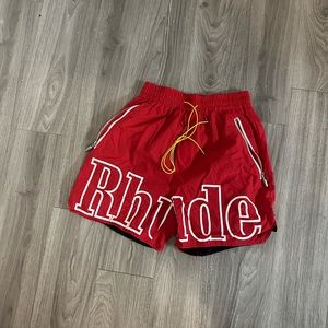 Rhude Red Printed Shorts